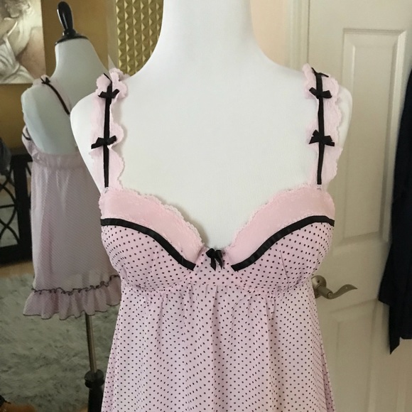 Linea Donatella pink & black babydoll chemise - Picture 3 of 5